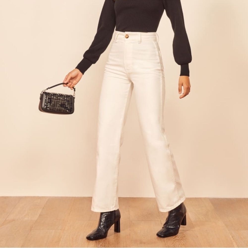 Nwt Reformation High Waisted Marine Jean In White Size 27